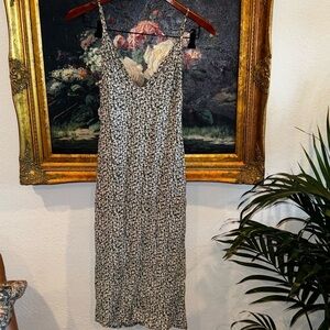 Dress Forum White Green Ditsy Floral 90s Spaghetti Strap Midi Dress Summer S